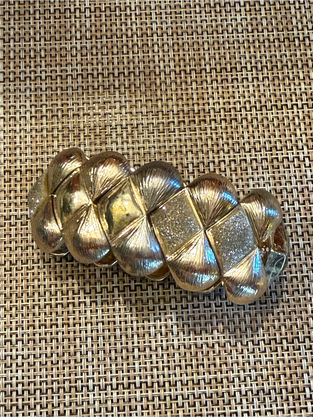 Vintage Gold Toned Sculpted Link Bracelet